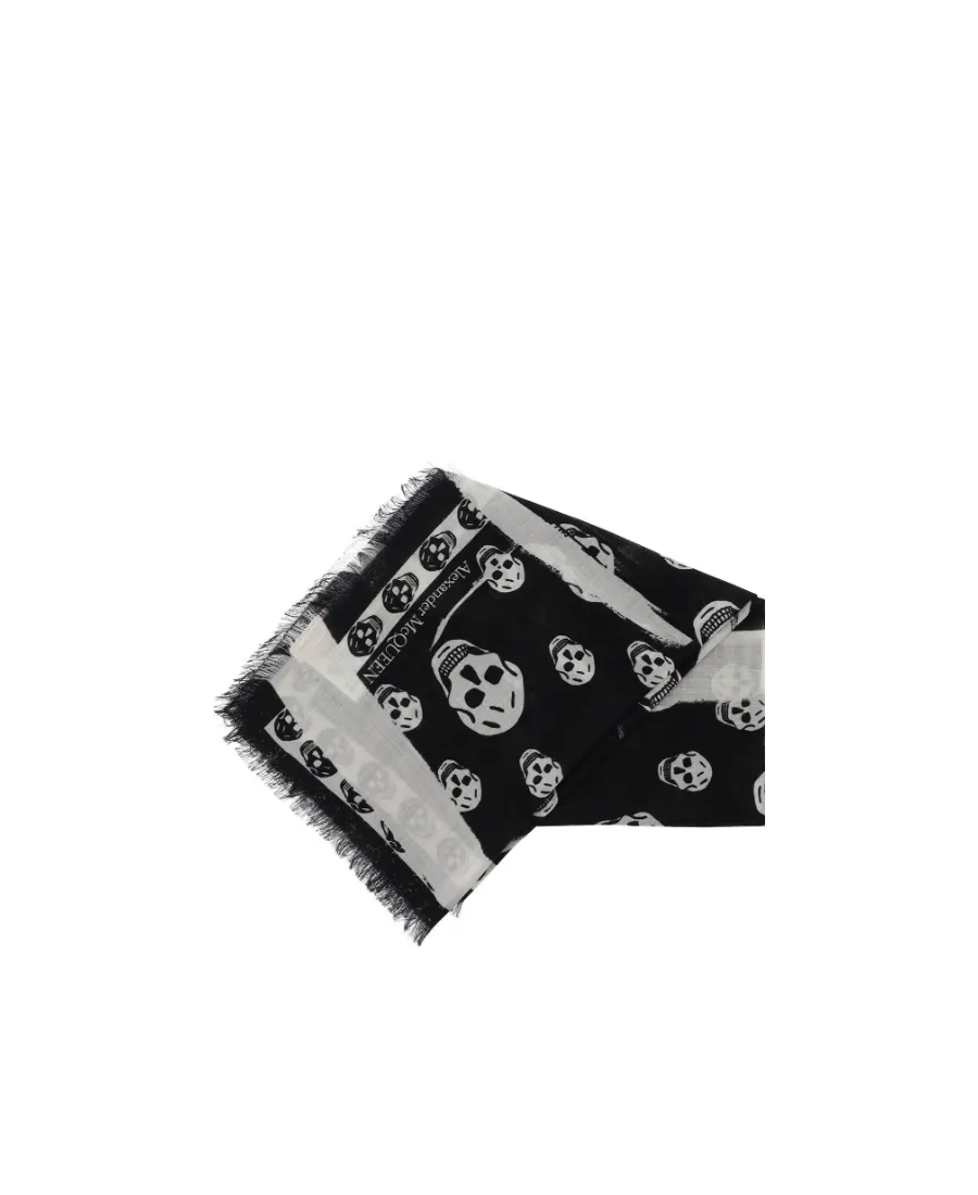 Slashed Skull Print Scarf