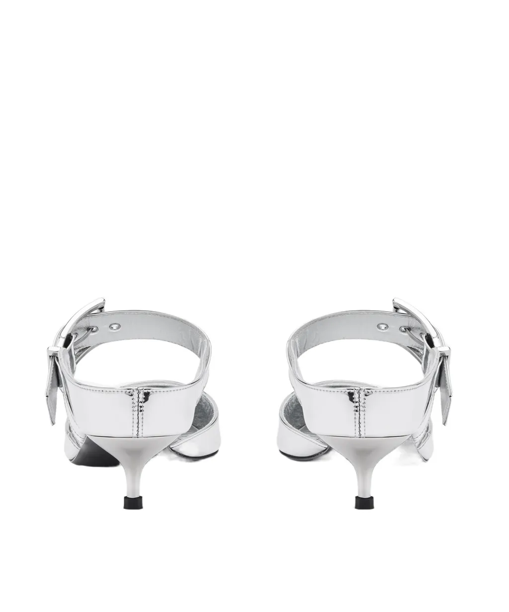 Pointed-Toe Buckle-Detailed Mules