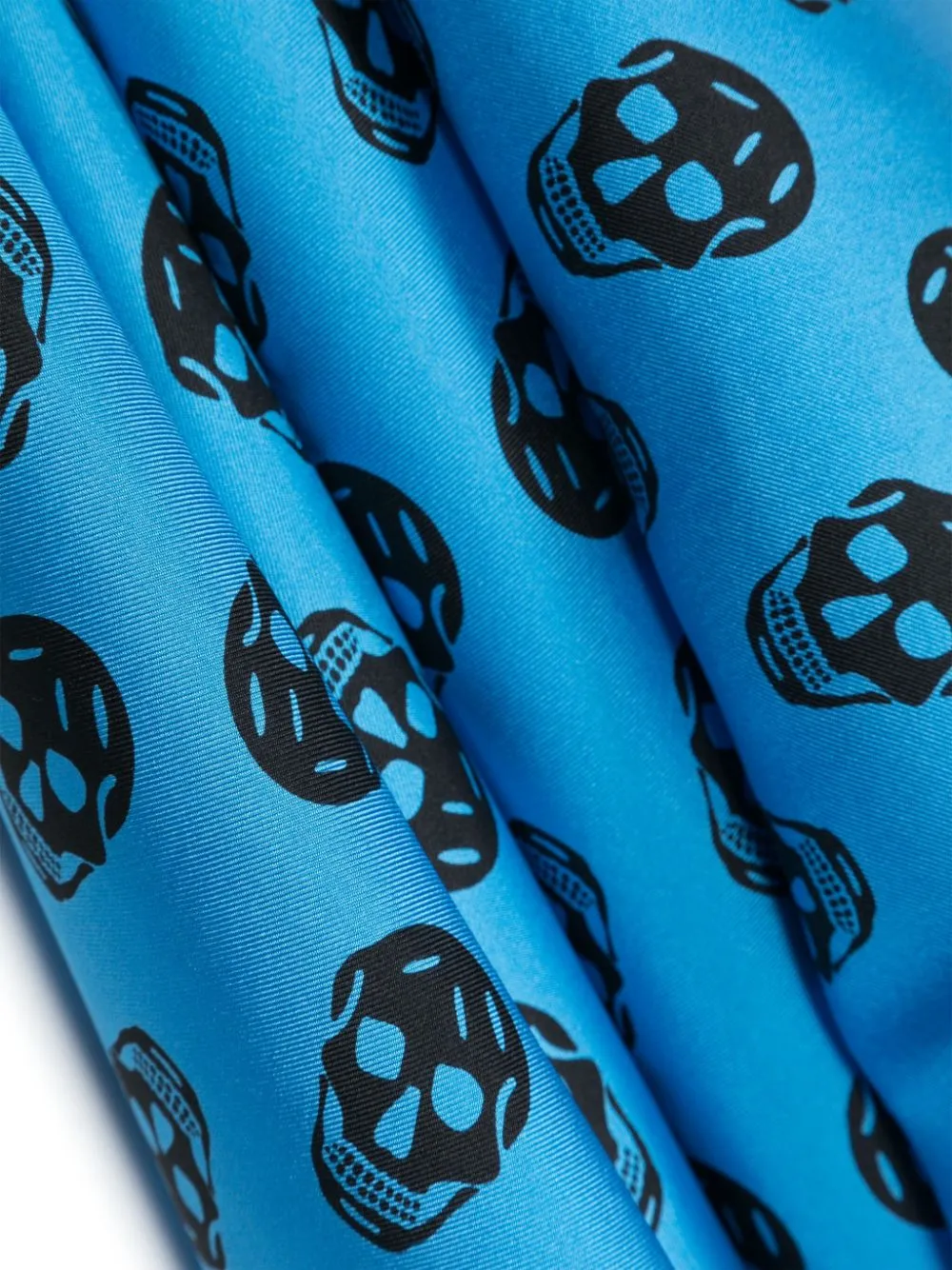 Skull-Printed Striped Edge Scarf