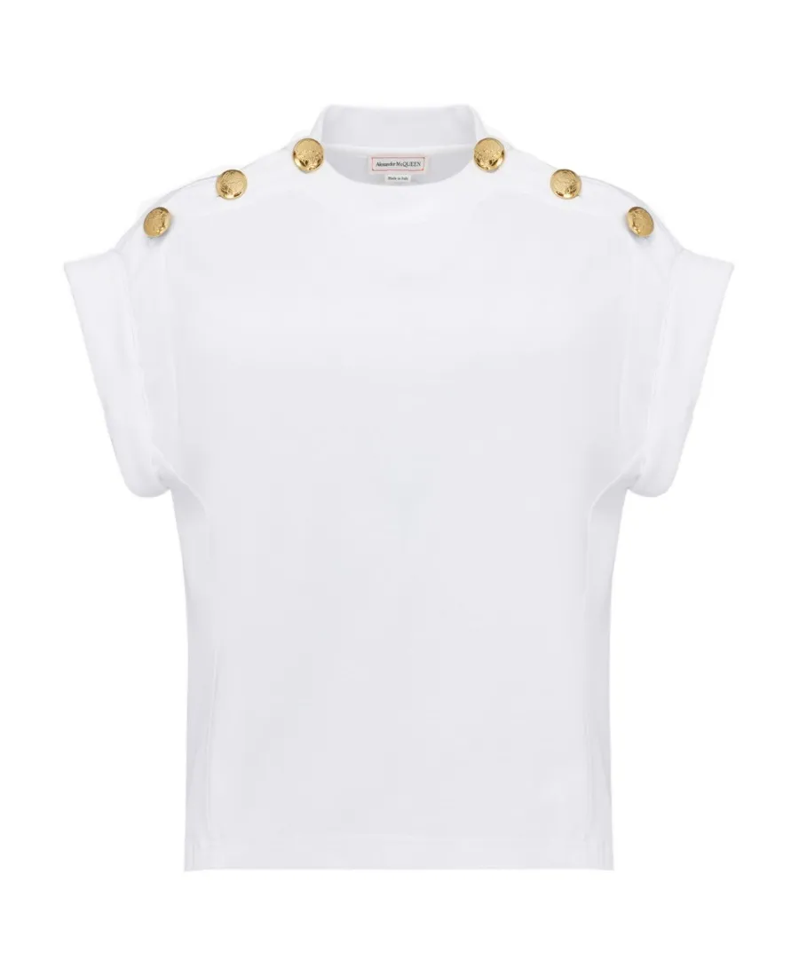 Seal Button-Embellished T-Shirt