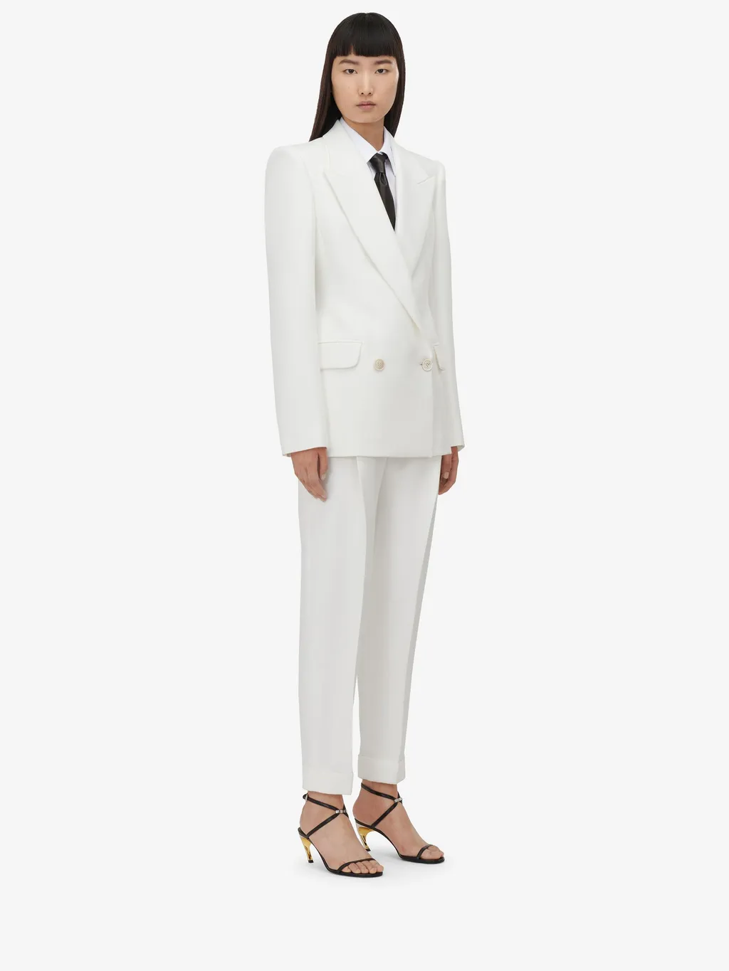Pleat-Detail Cotton Trousers