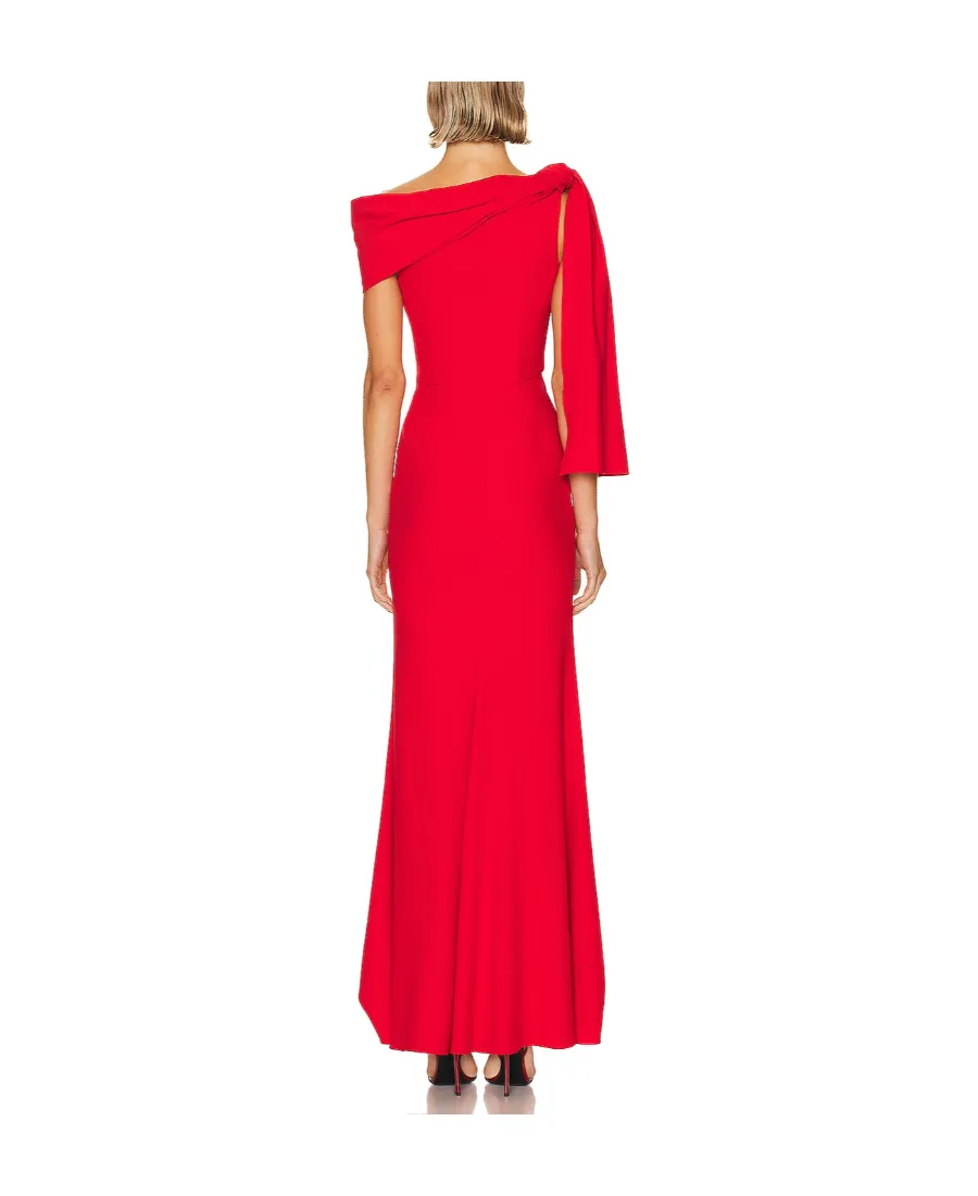 Draped Off-Shoulder Gown