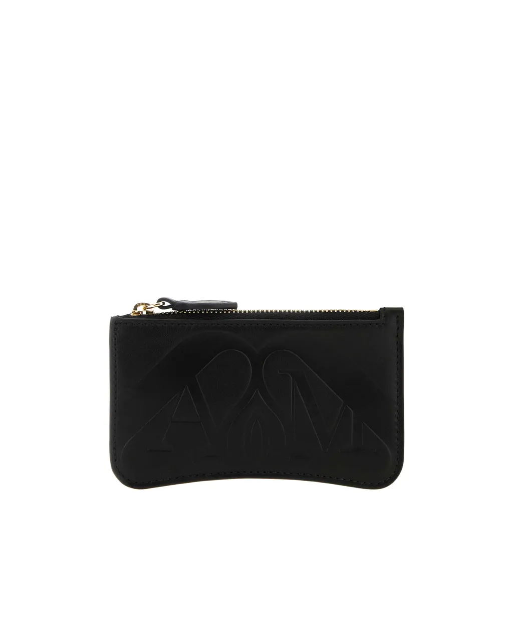 Logo Embossed Zipped Wallet