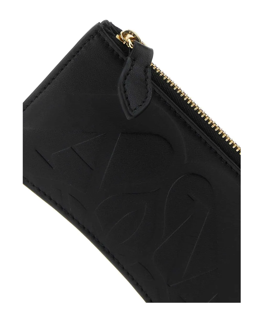 Logo Embossed Zipped Wallet
