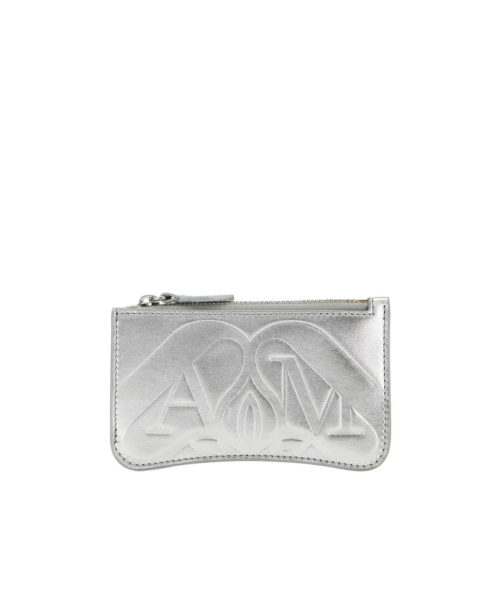 Logo Embossed Zipped Wallet