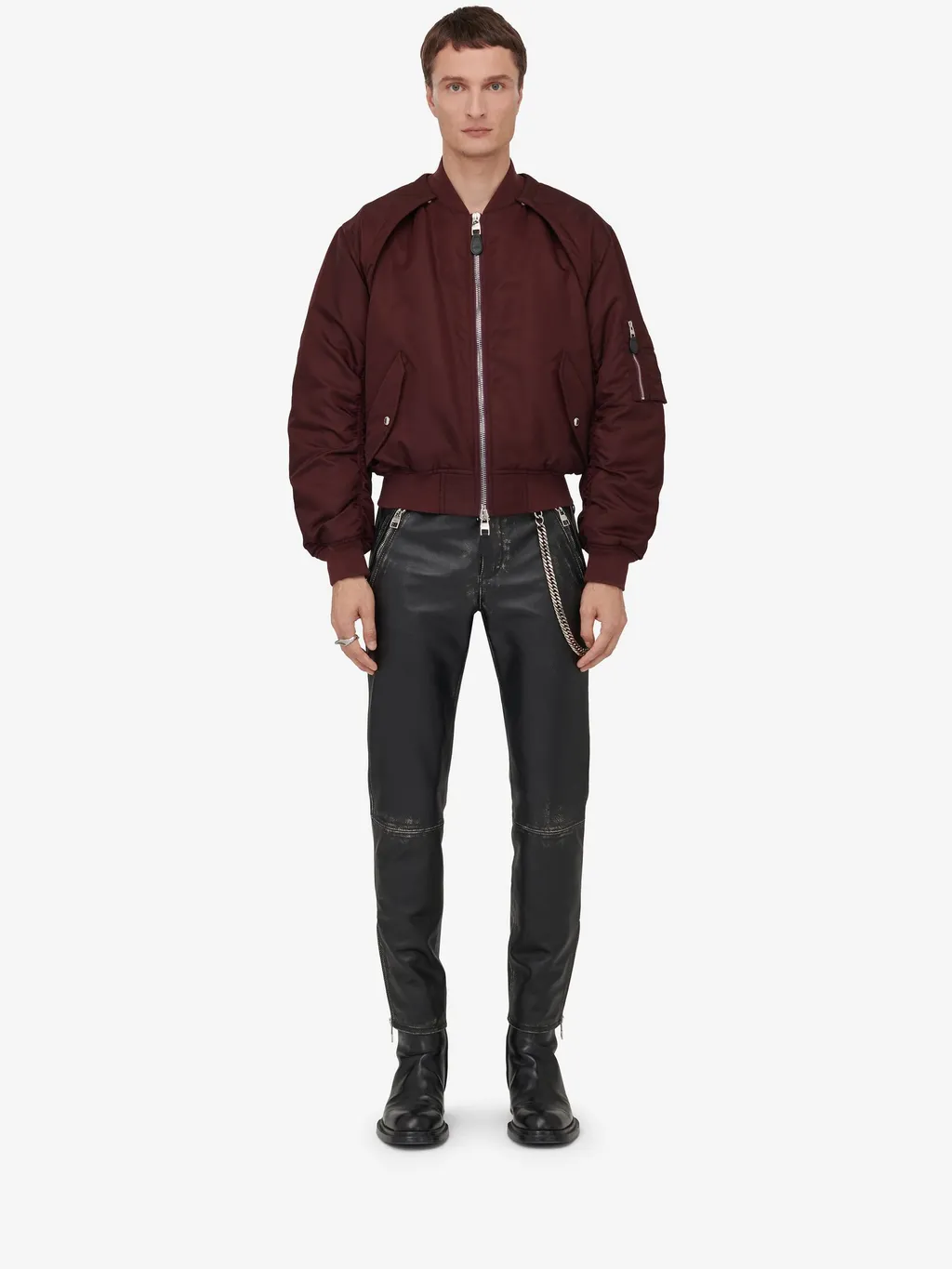 Removable Sleeve Zipper Baseball Coat