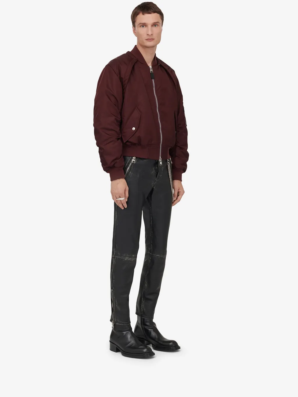 Removable Sleeve Zipper Baseball Coat