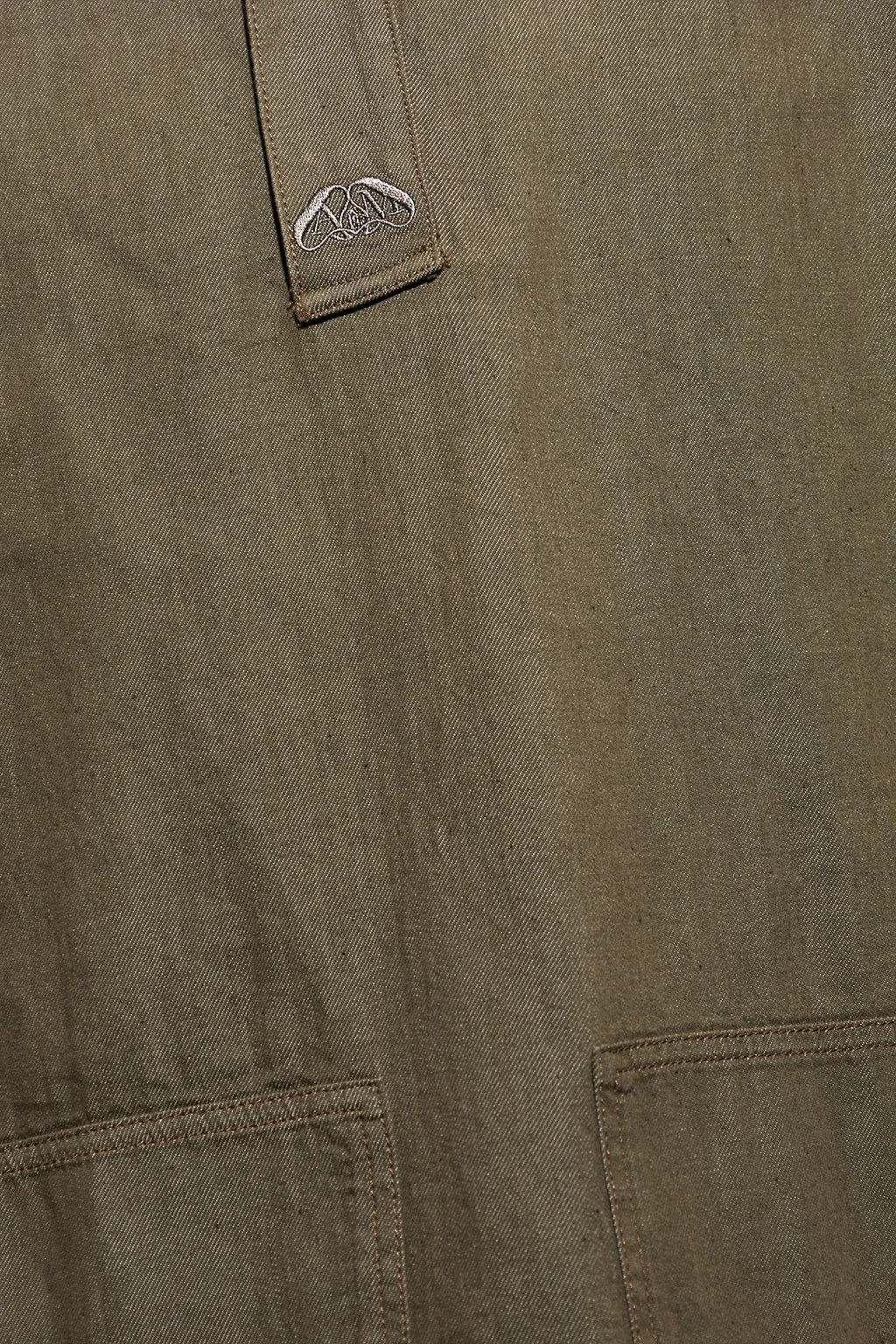 Logo Embroidered Short Sleeved Denim Polo Shirt