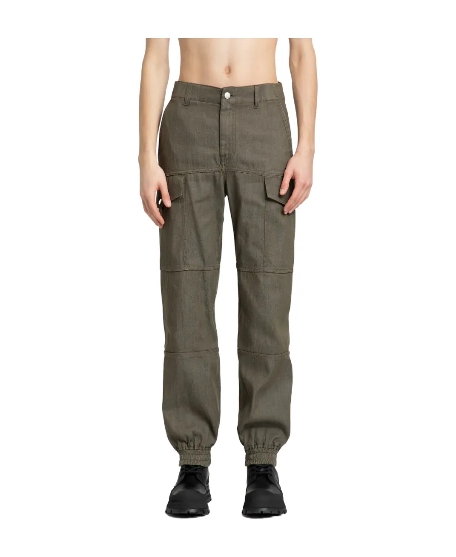Panelled-Design Mid-Rise Cargo Trousers