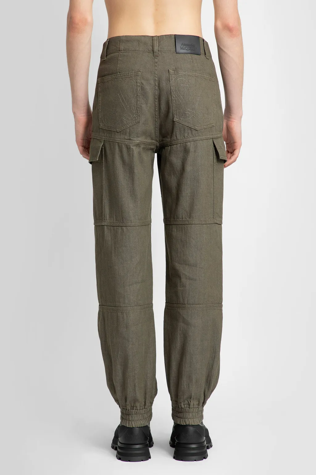 Panelled-Design Mid-Rise Cargo Trousers