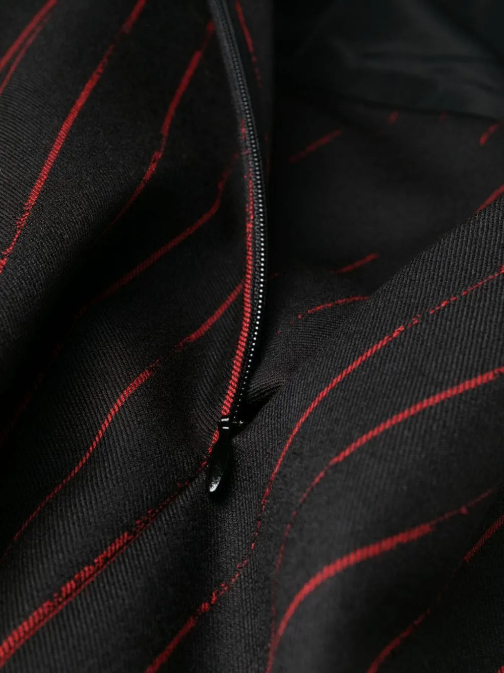 Asymmetric Pinstripe Crewneck Dress