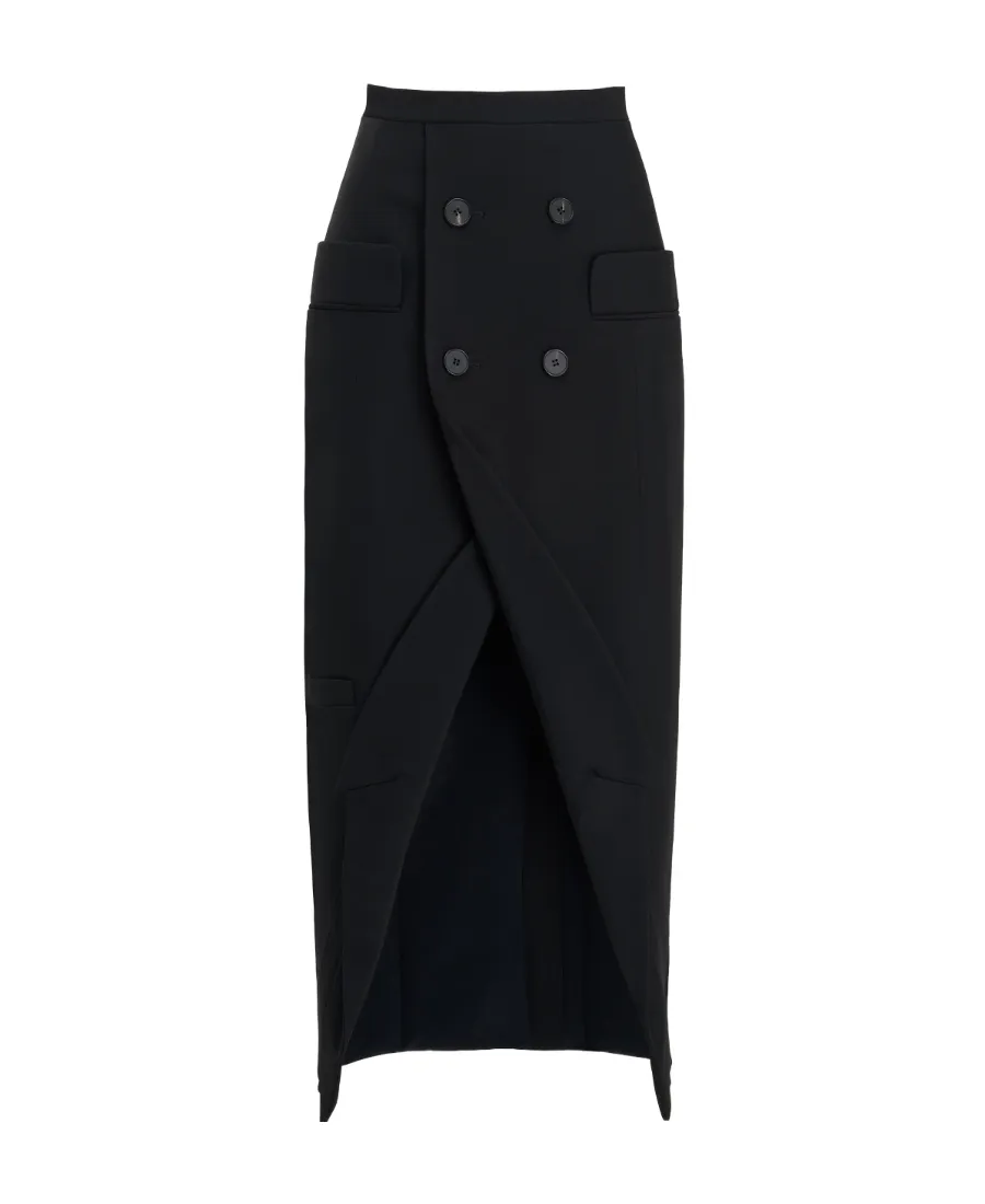 Button Detailed Skirt