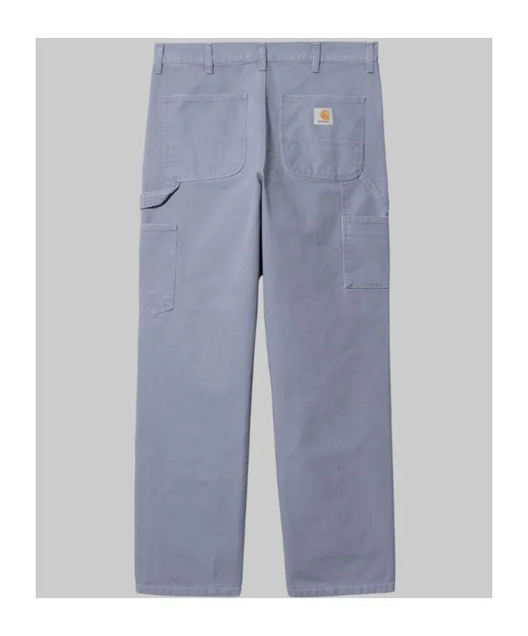 Double Knee Mid-Waist Straight-Leg Trousers