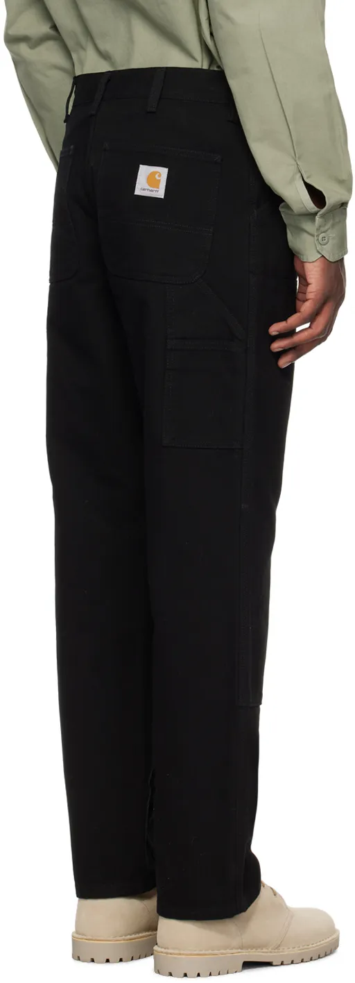 Double Knee Panelled Straight-Leg Trousers