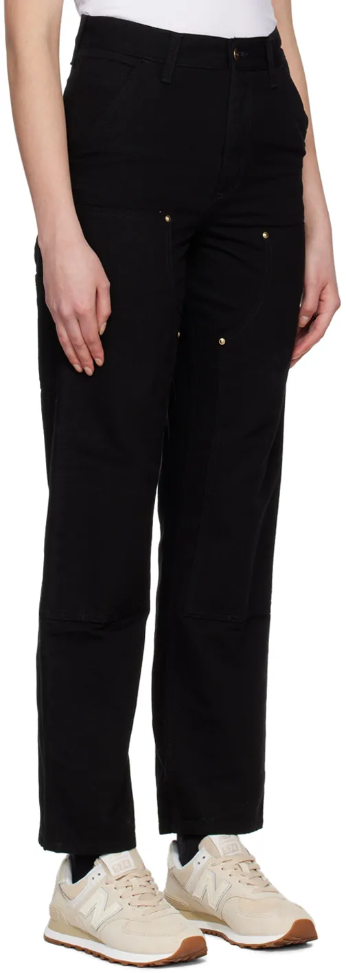 Double Knee Panelled Straight-Leg Trousers