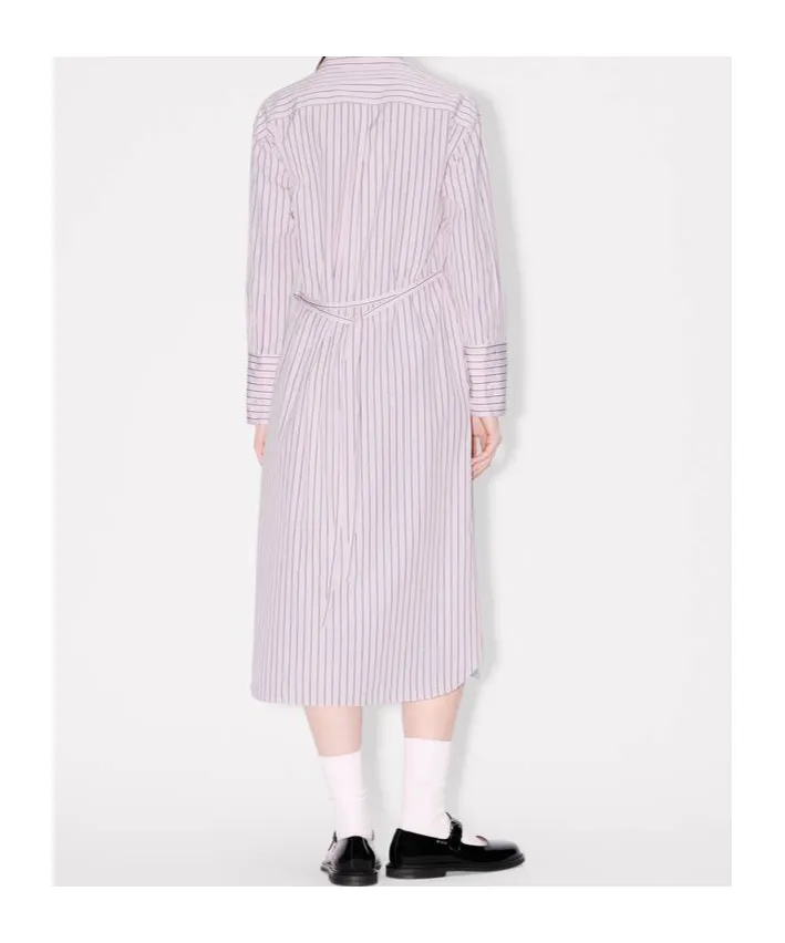 Boke Flower Pin Midi Shirting Dress In Cotton Poplin