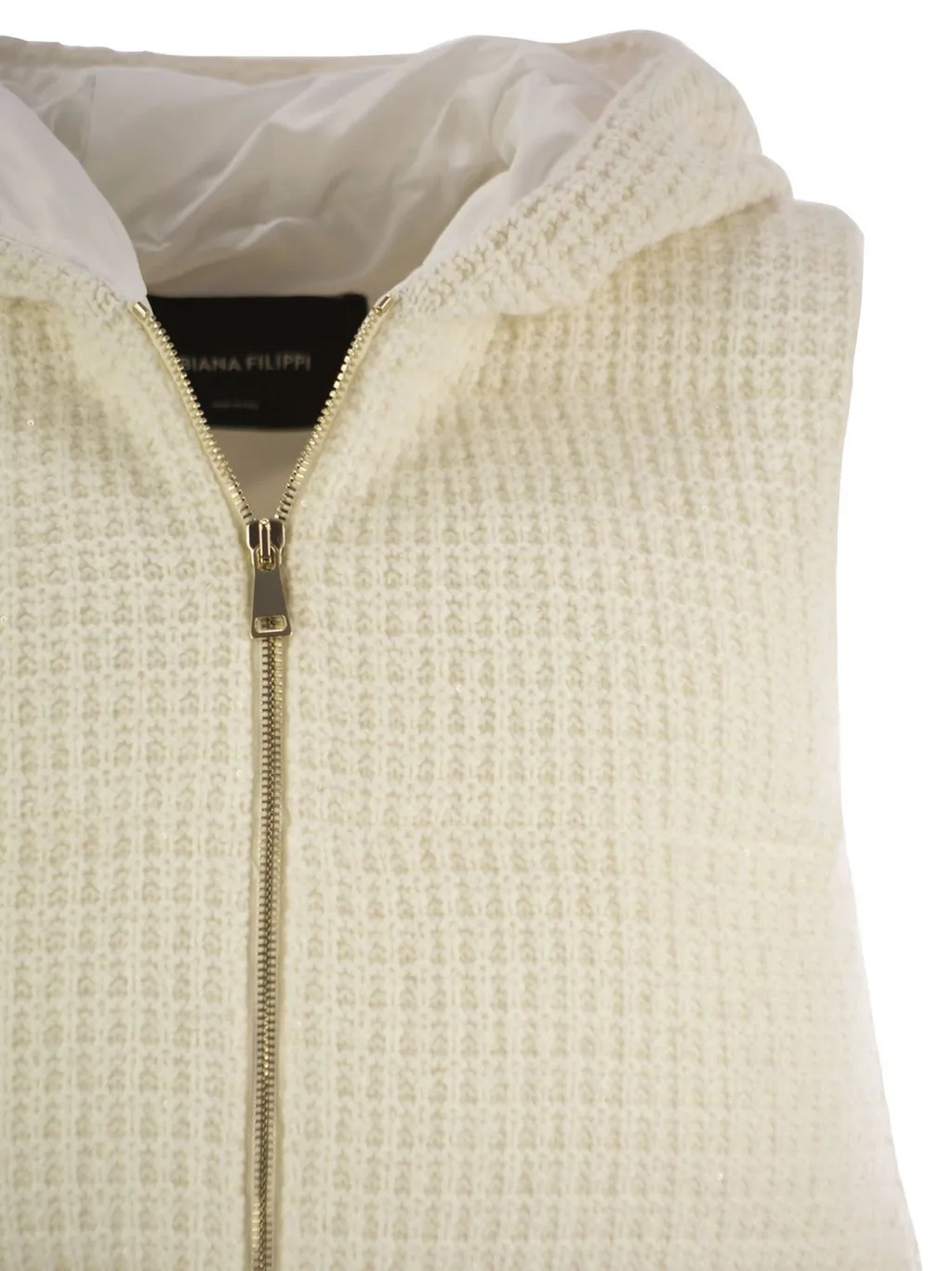 Embellished Zipped Hooded Gilet
