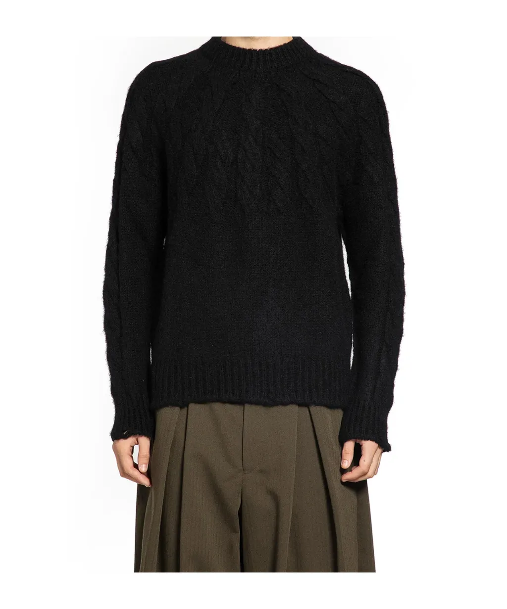 Cable-Knit Crew-Neck Sweater