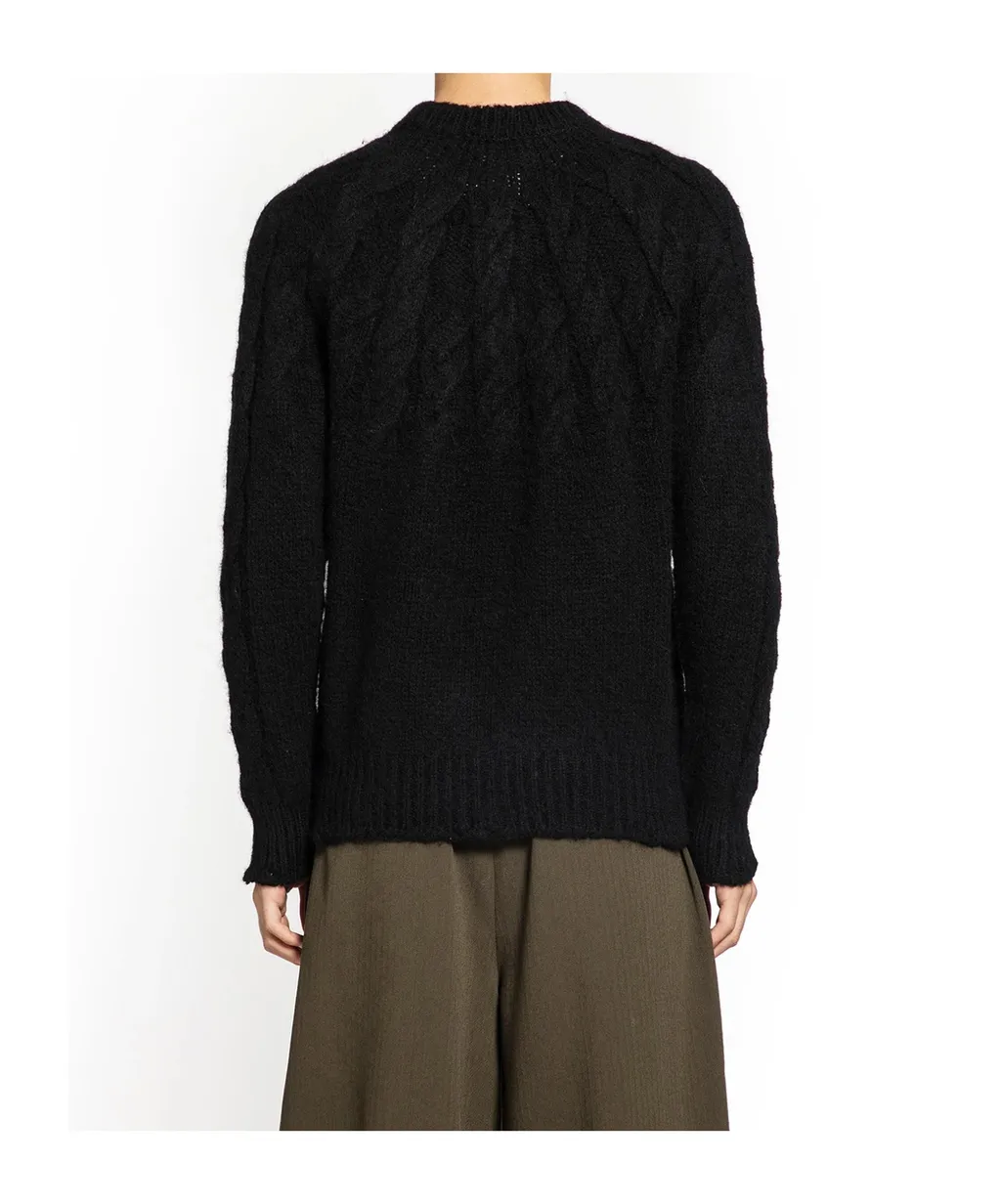 Cable-Knit Crew-Neck Sweater