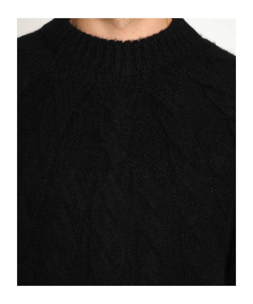 Cable-Knit Crew-Neck Sweater