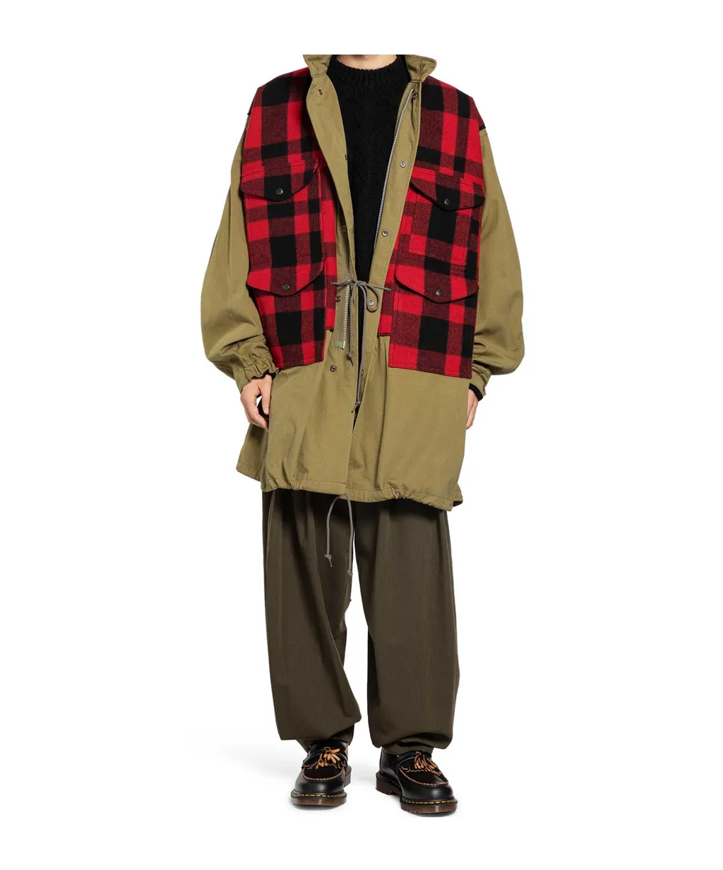 Plaid Long-Sleeved Coat