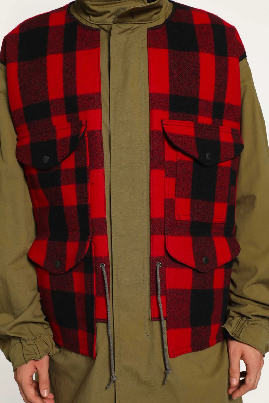 Plaid Long-Sleeved Coat