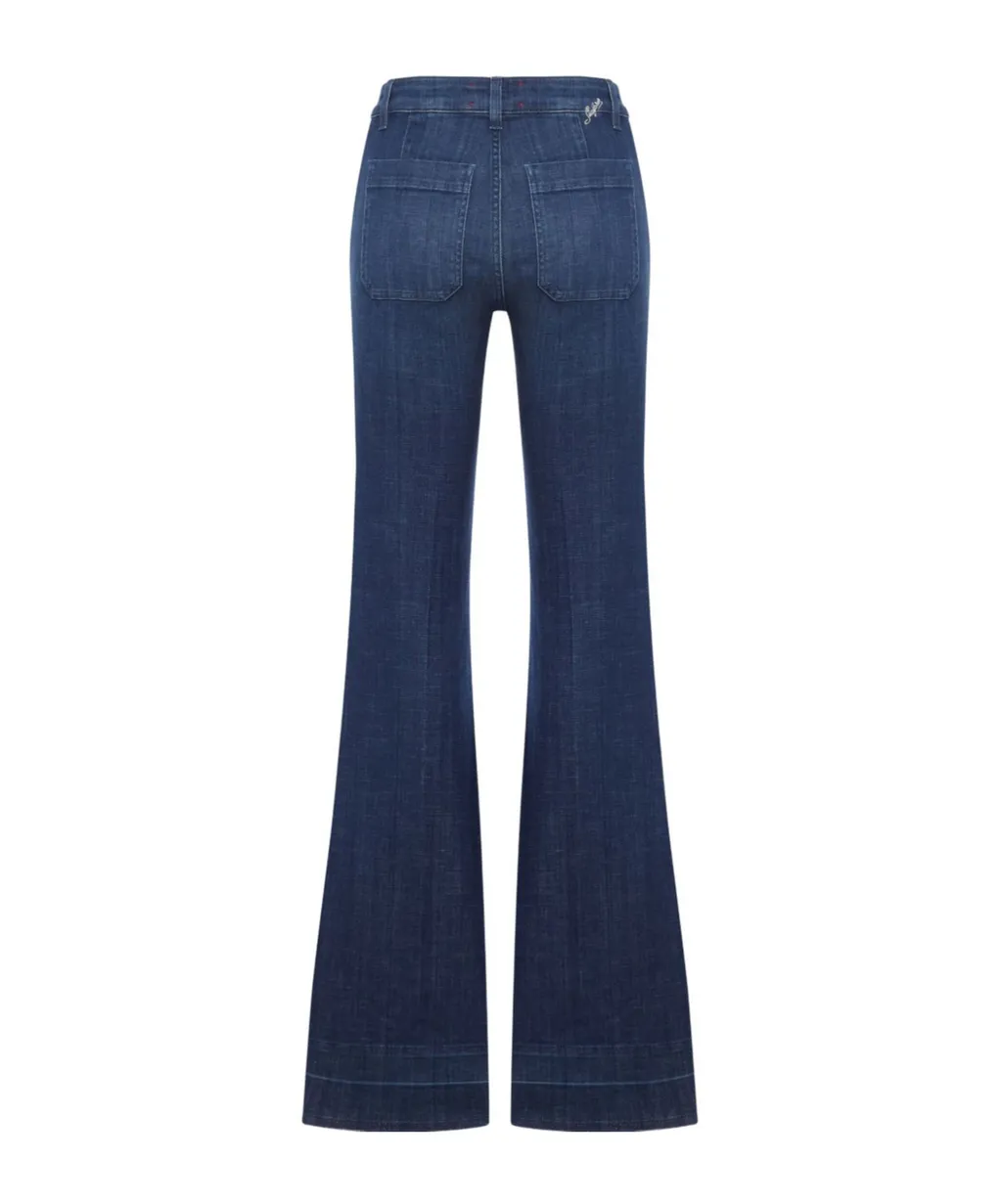 Pocket-Detail Flared Jeans