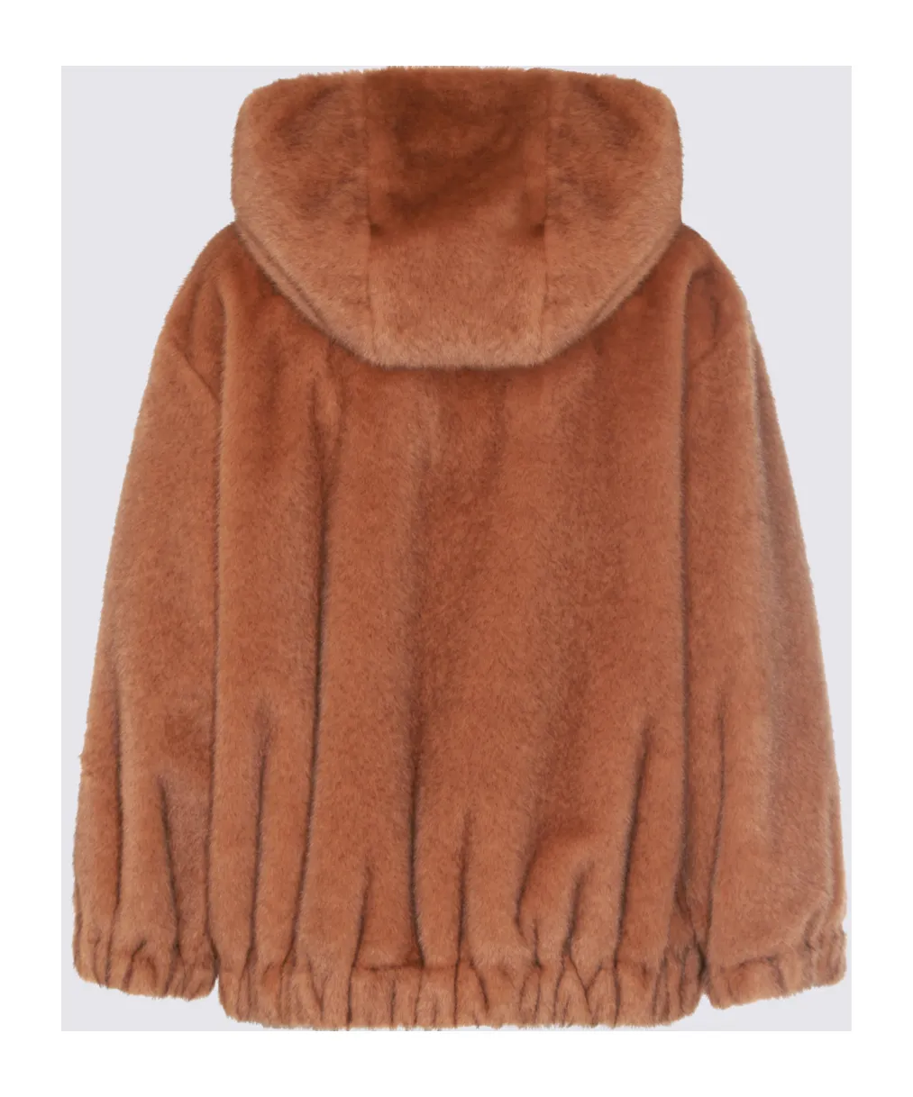 Long-Sleeved Hooded Fur Coat