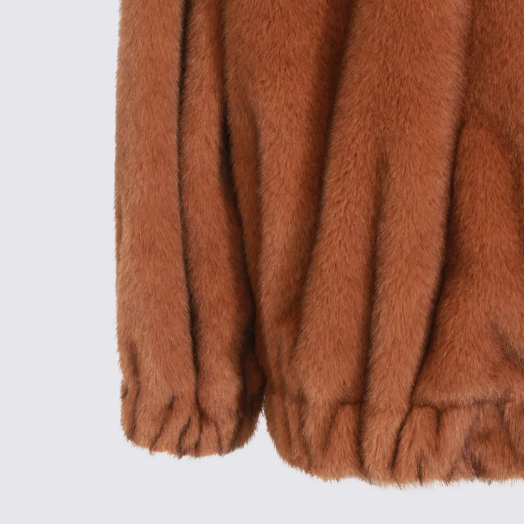 Long-Sleeved Hooded Fur Coat