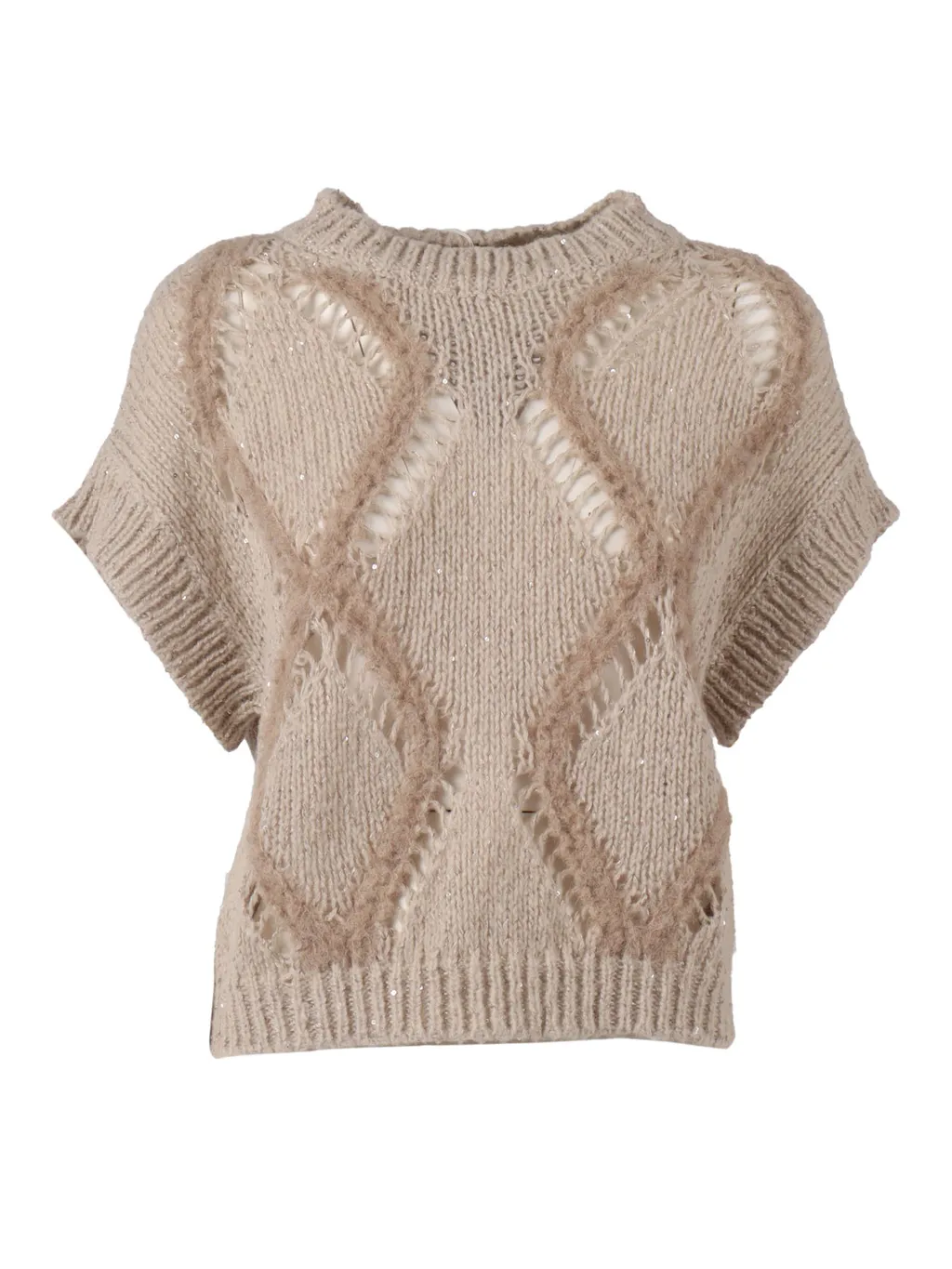 Crew Neck Short-Sleeved Sweater