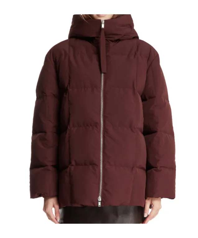 Zip-Up Hooded Down Coat