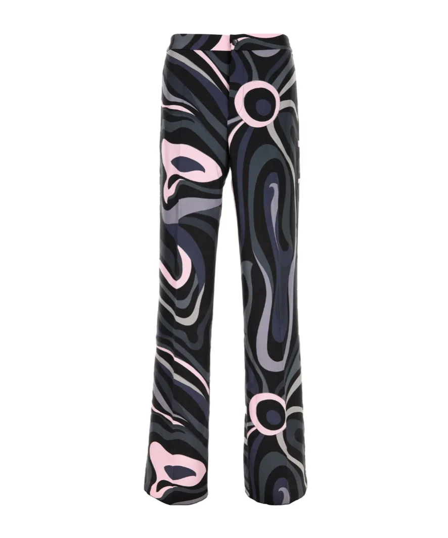 Printed Silk Twill Pants
