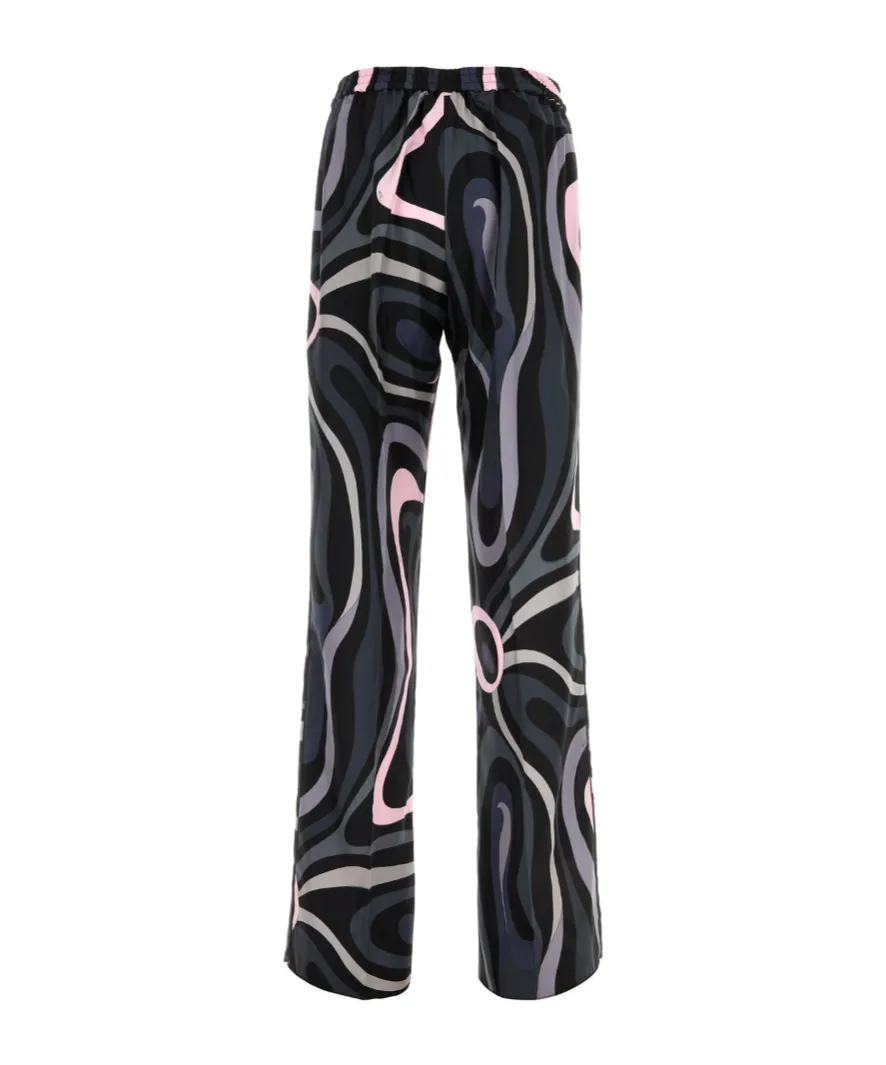 Printed Silk Twill Pants