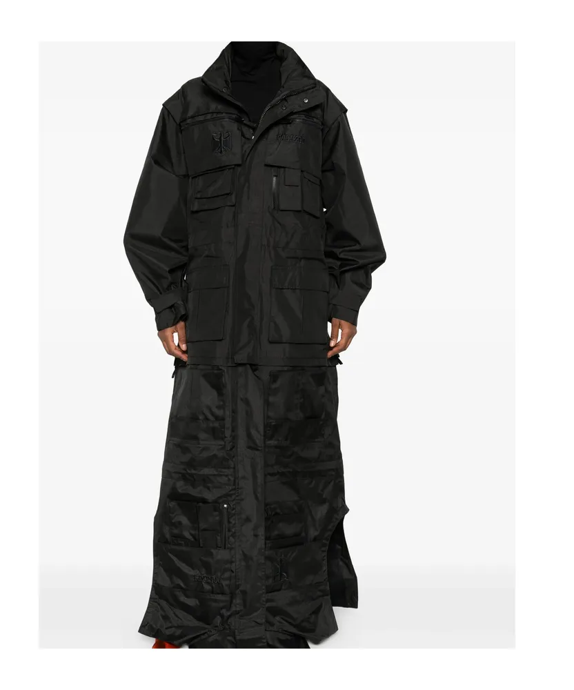 Multiple-Pocket Long Coat