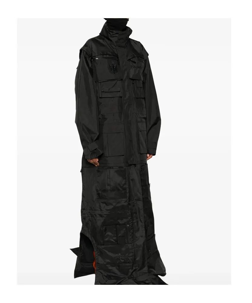 Multiple-Pocket Long Coat
