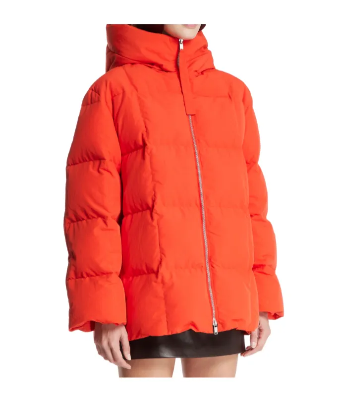 Zip-Up Hooded Down Coat