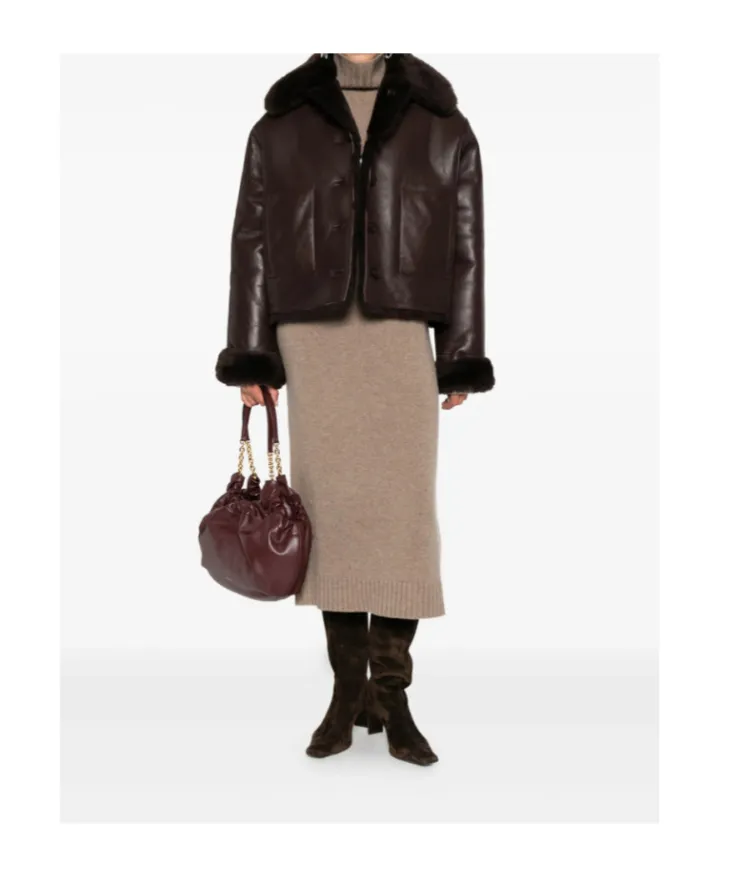 Fur-Trimmed Leather Jacket