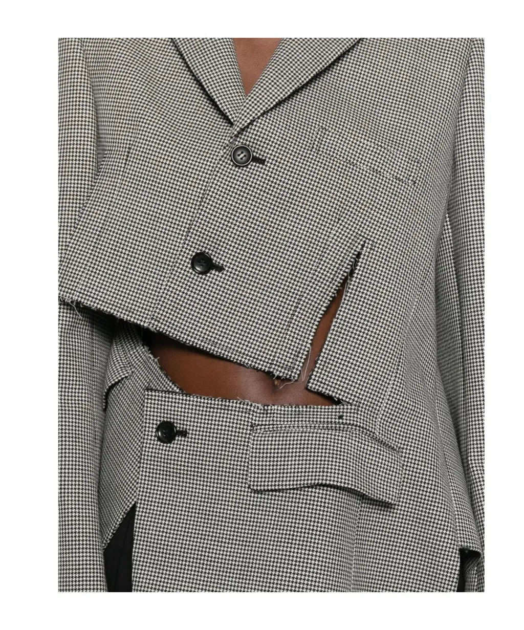 Houndstooth Panelled Jacket