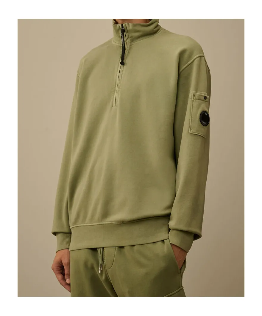 Half-Zip Lens-Pocket Sweatshirt