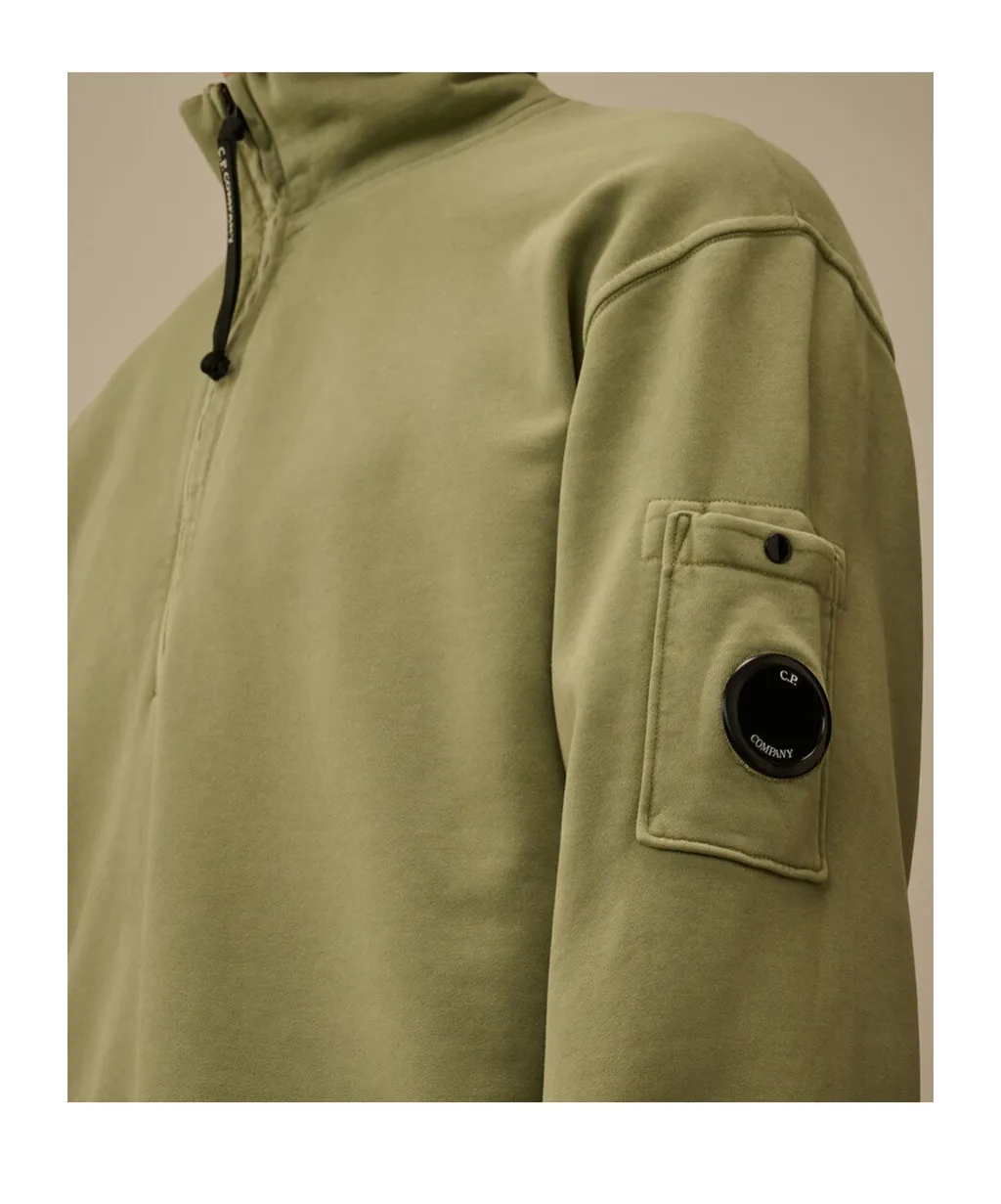 Half-Zip Lens-Pocket Sweatshirt