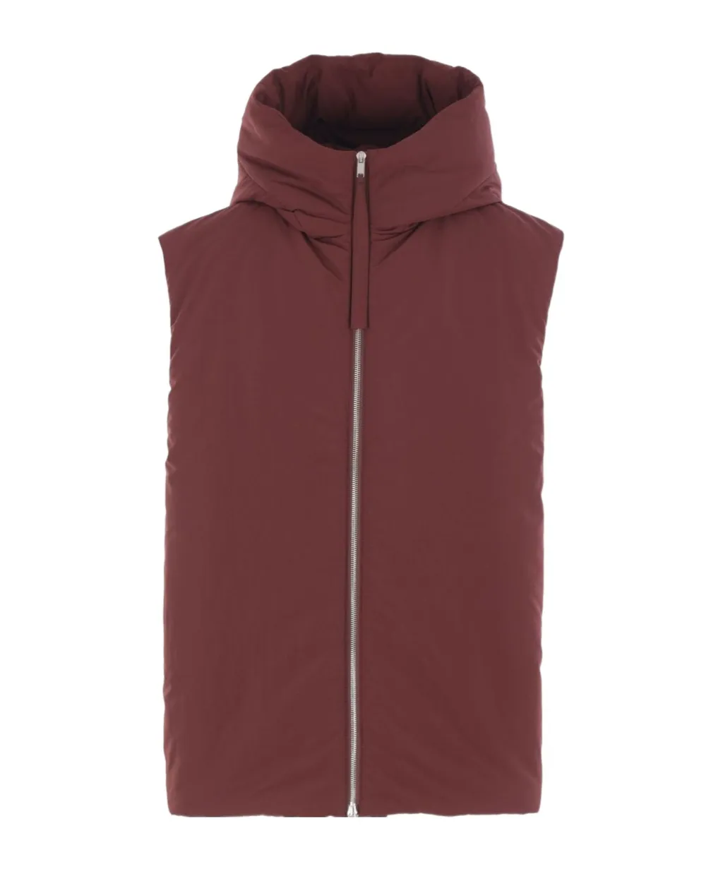 High Neck Hooded Padded Vest