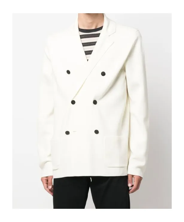 Double-Breasted Merino Wool Cardigan