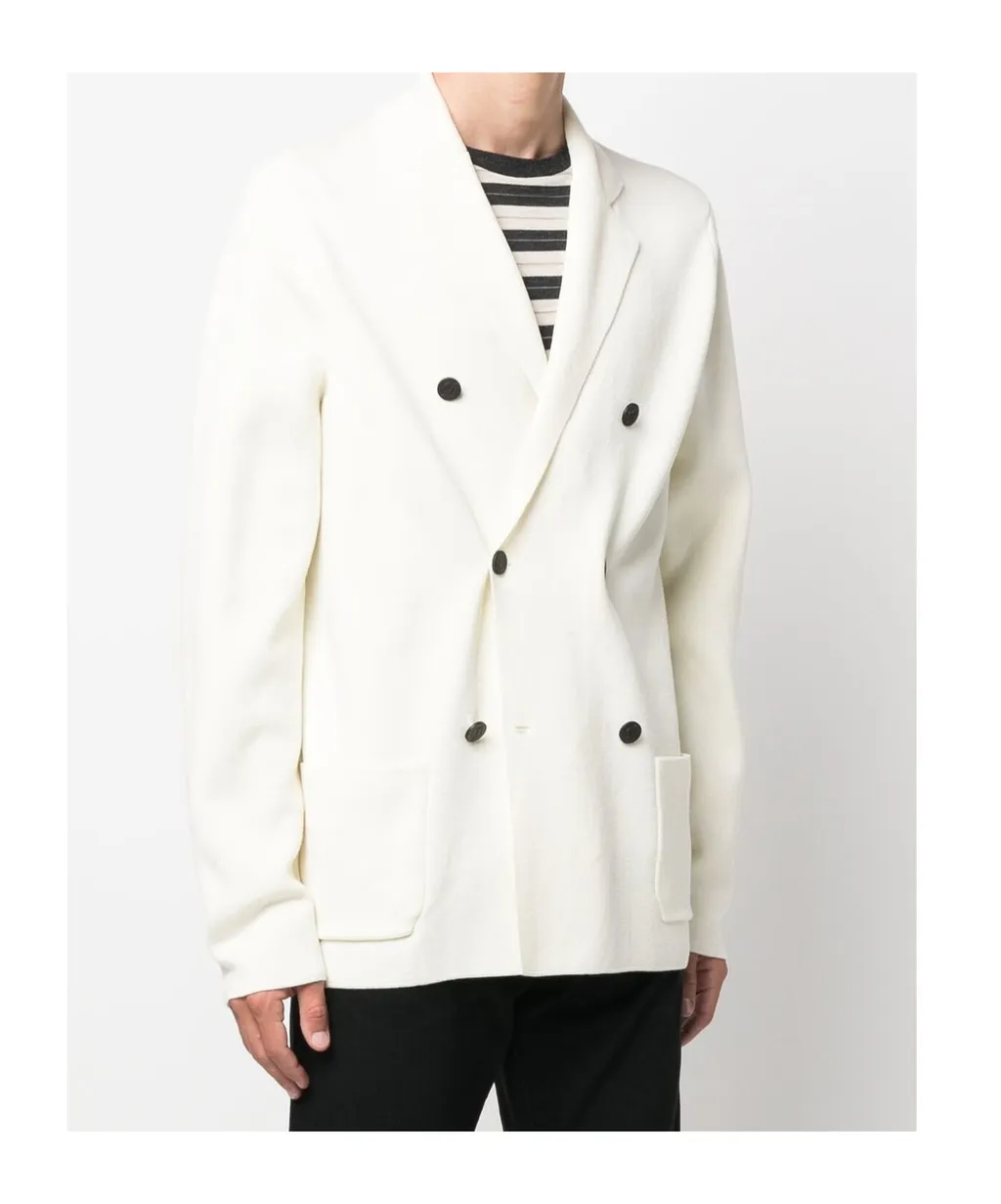 Double-Breasted Merino Wool Cardigan