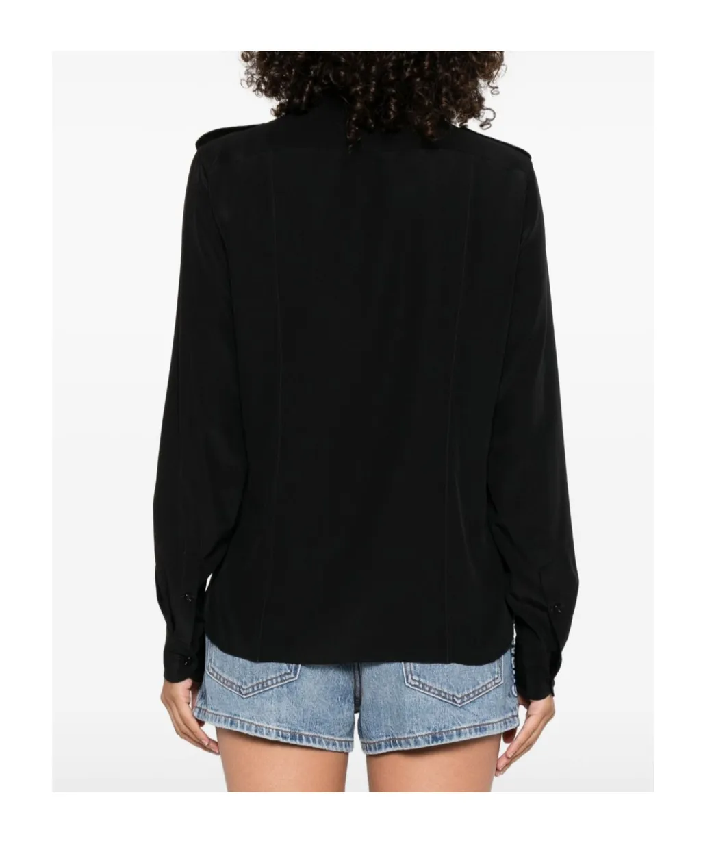 Point-Collar Silk Shirt