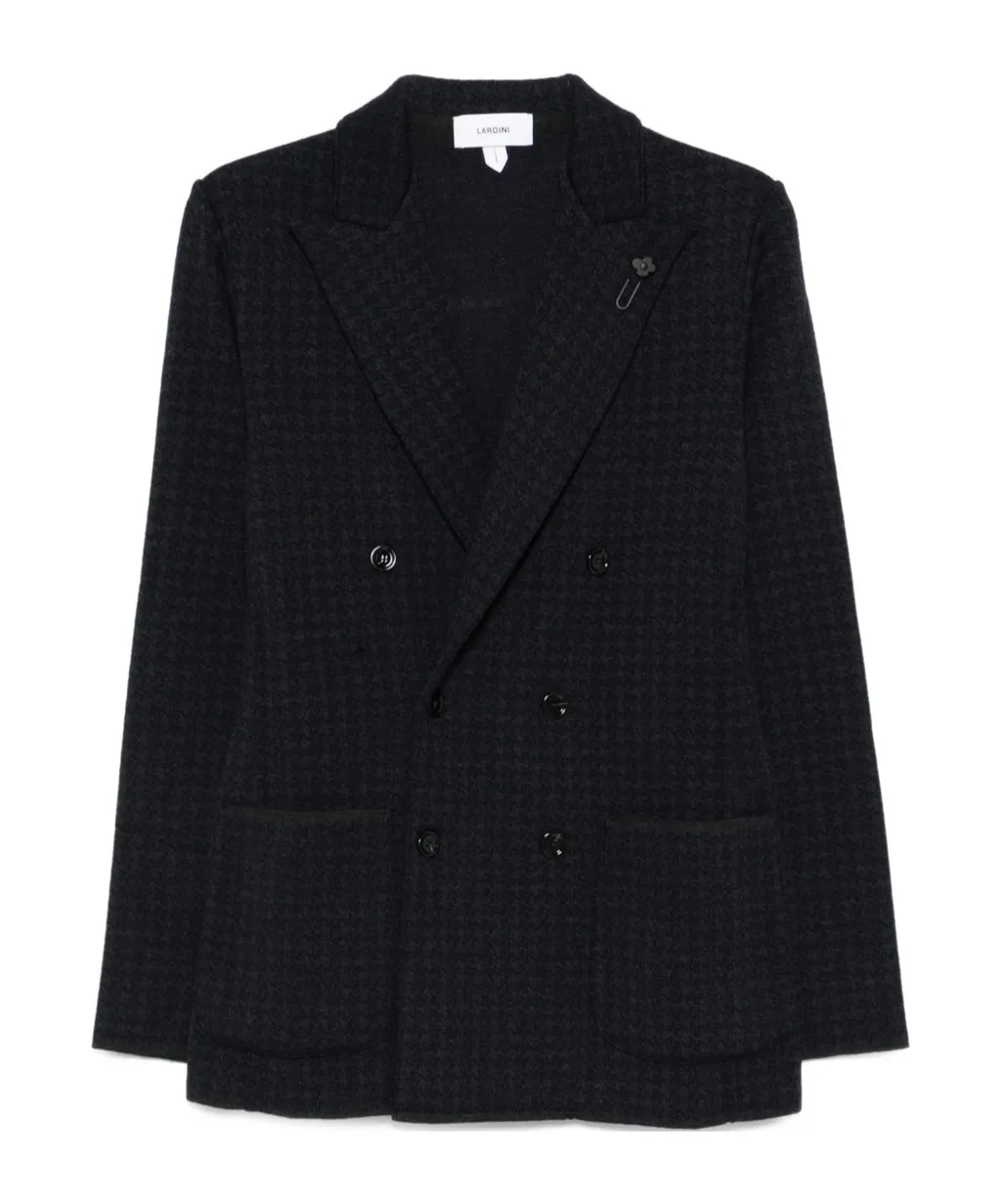 Houndstooth Double-Breasted Jacket