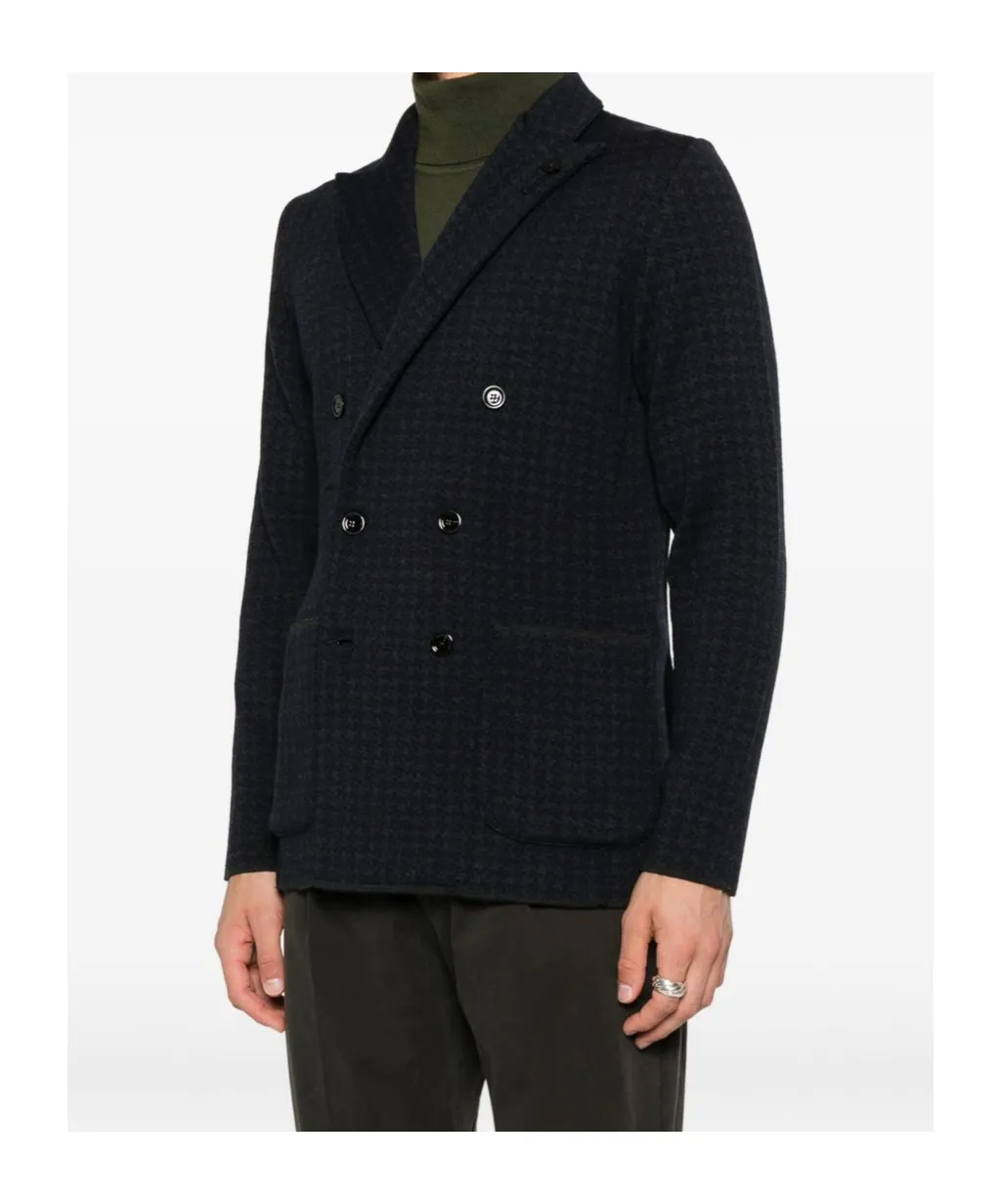 Houndstooth Double-Breasted Jacket