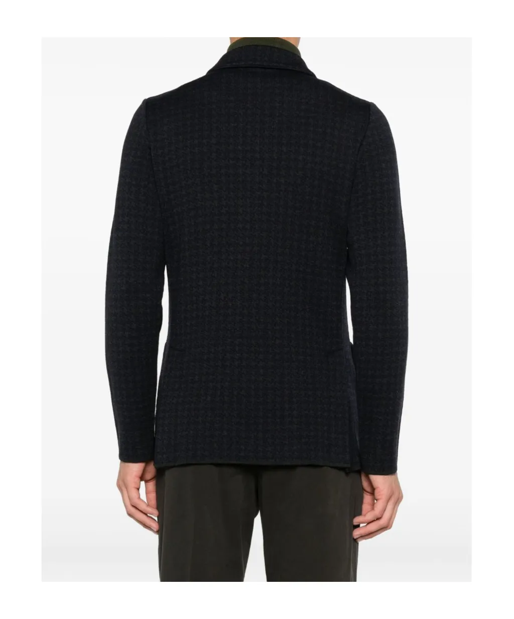 Houndstooth Double-Breasted Jacket
