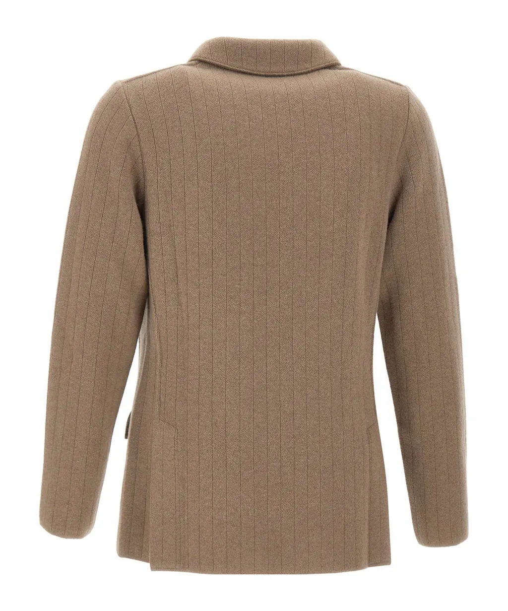 Ribbed Double-Breasted Jacket