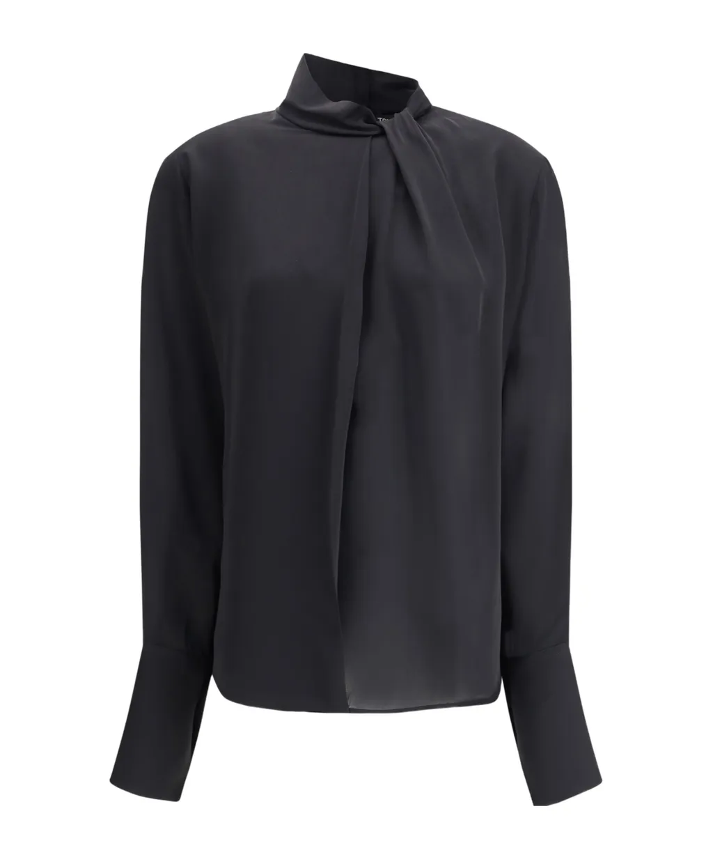 Long Sleeved Satin Blouse