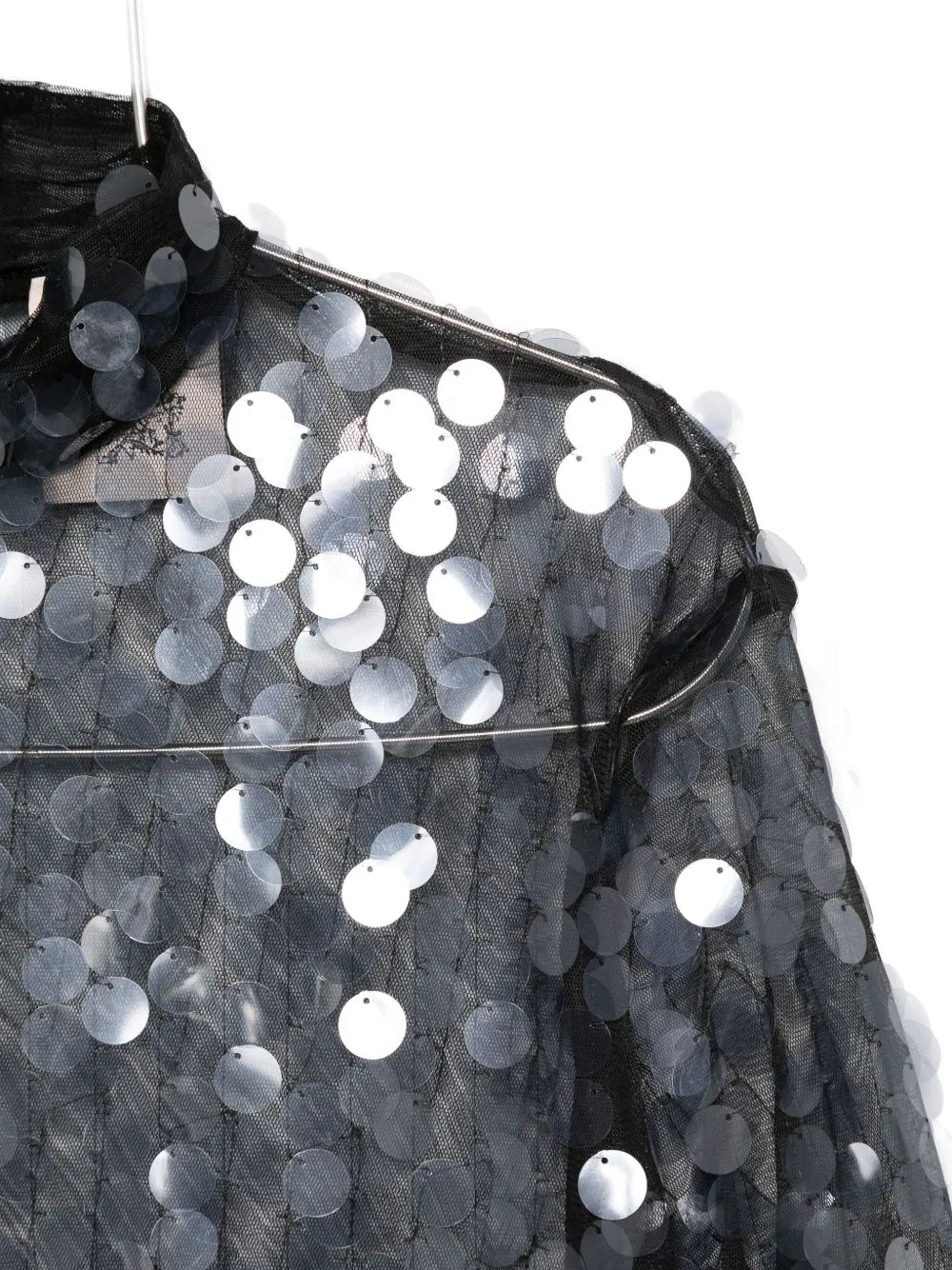 Long-Sleeved Sequined Blouse